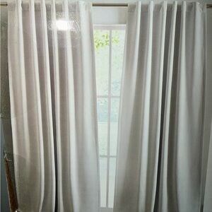 New NWT Calvin Klein Soft Gray tab panel sand Curtains 100x96”